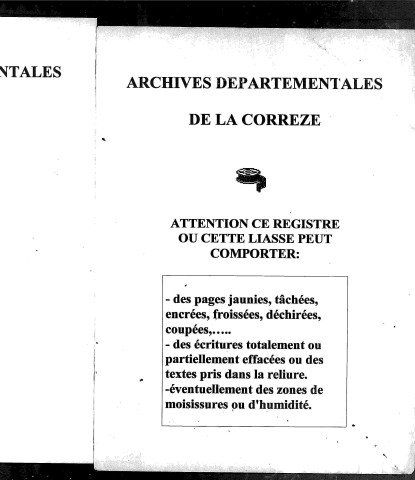 Naissances, mariages, décès (1833-1842)