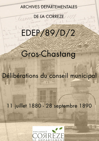 Délibérations du conseil municipal. 11 juillet 1880-28 septembre 1890