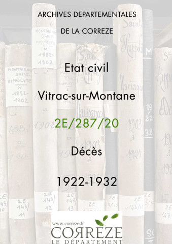 Décès (1922-1932).