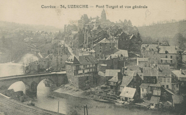 Uzerche : "Corrèze - 34. Uzerche - Pont Turgot et vue générale".