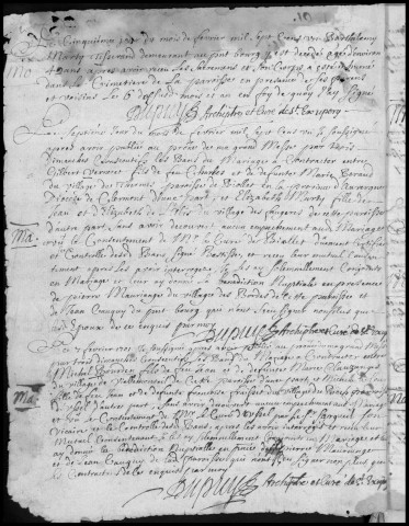 Baptêmes, mariages, sépultures (1701-1727)