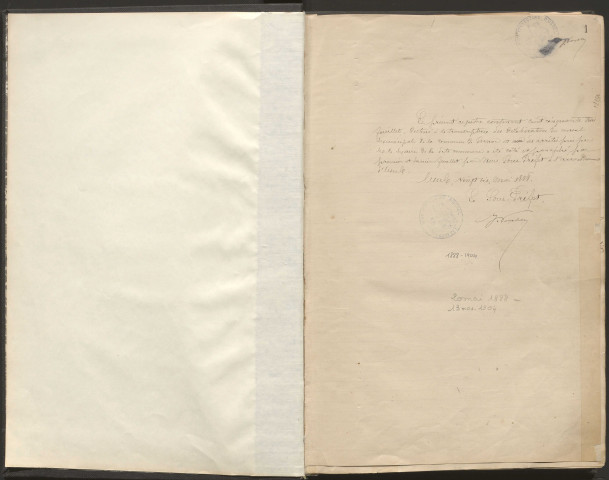 Délibérations du conseil municipal. 20 mai 1888-13 novembre 1904