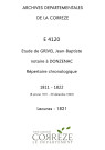Répertoire chronologique : 8 janvier 1811-30 décembre 1822