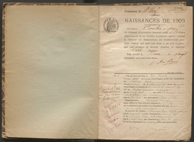 Naissances (1903-1942).