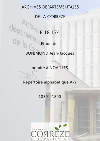 Répertoire alphabétique : A-Y