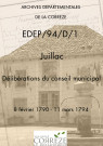 Délibérations du conseil municipal. 08 février 1790-11 mars 1794