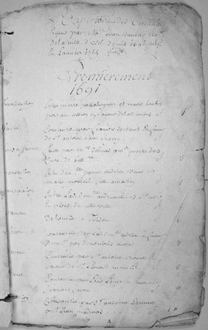 Répertoire chronologique : 1691-1715