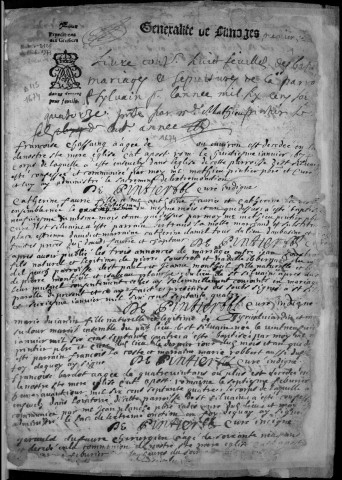 Baptêmes, mariages, sépultures (1674-1706)