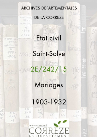 Mariages (1903-1932).