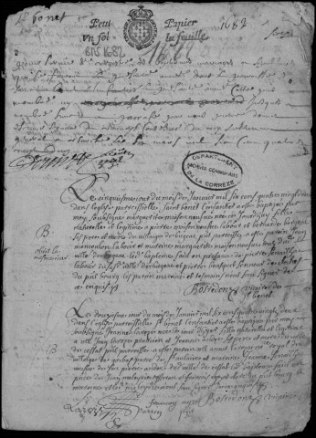 Baptêmes, mariages, sépultures (1682-1749)