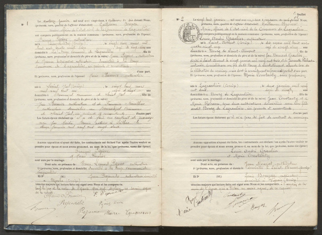 Mariages (1922-1932).