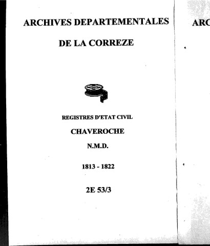 Naissances, mariages, décès (1813-1822)