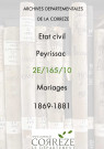 Mariages (1869-1881)