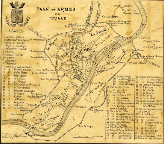 "Plan et armes de Tulle".