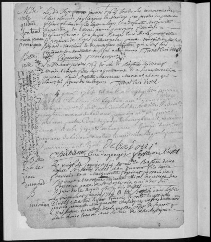 Baptêmes, mariages, sépultures (1764-1770)