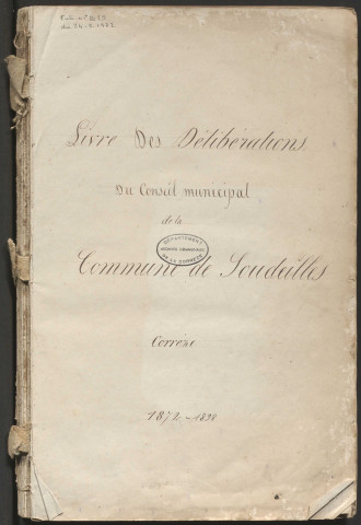 Délibérations du conseil municipal. 6 octobre 1872-28 août 1898
