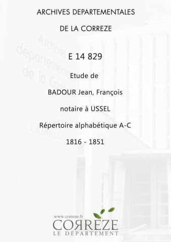 Répertoire alphabétique : A-C