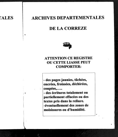 Naissances, mariages, décès (1833-1842)