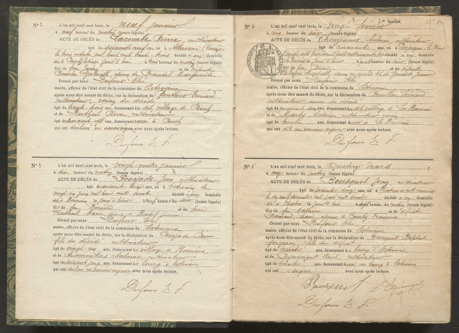 Décès (1903-1922).