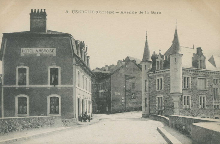 Uzerche : "3. Uzerche (Corrèze) - Avenue de la gare".