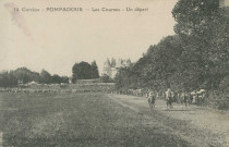 Arnac-Pompadour : "14. Corrèze - Pompadour - les courses - un départ".