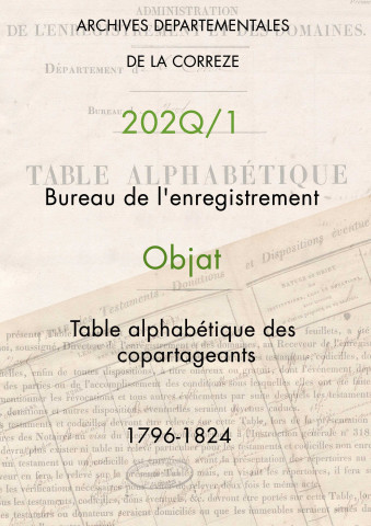 Table des copartageants