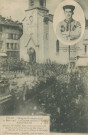 Tulle : "Tulle. - Obsèques du sergent Lovy - 27 mars 1904 - Le cortège entrant à l'église St-Jean-Baptiste - Mourrons s'il le faut, mais sauvons les camarades. Quant à moi, ils ne m'auront pas vivant ! (paroles de Lovy sur le champ de bataille). Charles Lovy, né à tulle, tué à l'ennemi (Kzar-el-Azoudj) le 28 mars 1903".