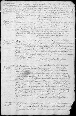 Baptêmes, mariages, sépultures (1733-1742)