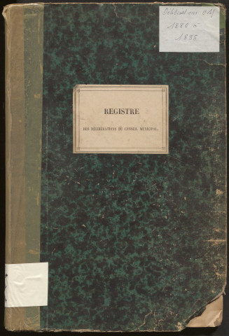 Délibérations du conseil municipal. 25 mars 1880-15 août 1886
