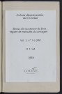 Classe 1884 : matricules 1 à 500.