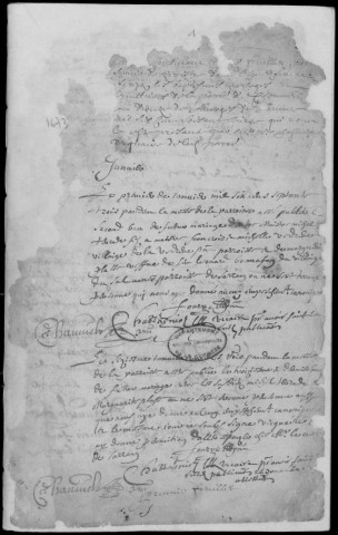 Baptêmes, mariages, sépultures (1673-1693)