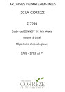 Répertoire chronologique : 1769-an V