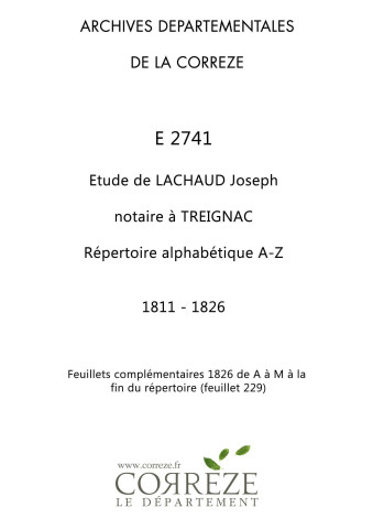Répertoire alphabétique : A-V