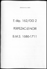 Baptêmes, mariages, sépultures (1686-1711)