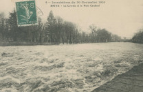 Brive-la-Gaillarde : "4 - Inondations du 30 novembre 1910 - Brive - La Corrèze et le pont Cardinal".