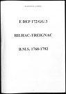 Baptêmes, mariages, sépultures (1768-1792)