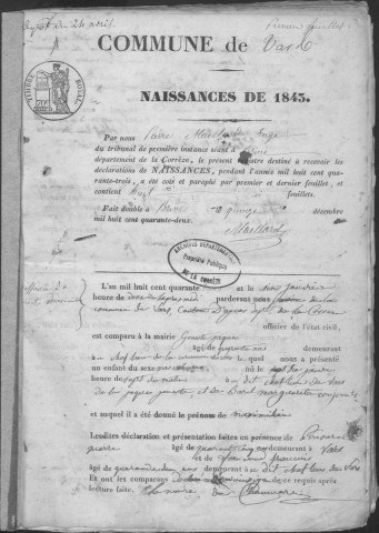 Naissances (1843-1882)
