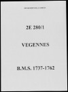 Baptêmes, mariages, sépultures (1737-1762)