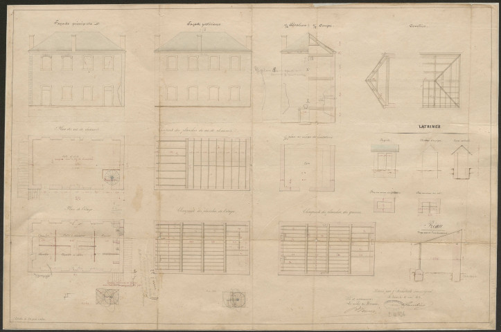 Ecoles. Ecole de garçons. Maison d'école double au bourg. Ecole de La Rivière.