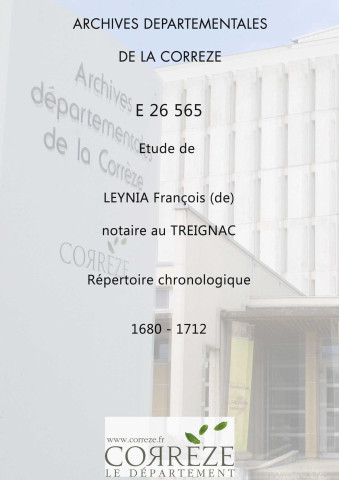 Répertoire chronologique : 1680-1712