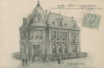 Brive-la-Gaillarde : "Brive - La Caisse d'épargne (telle qu'elle sera construite en 1906, au bas de l'avenue de la gare)". Reproduction d'un dessin d'architecte.