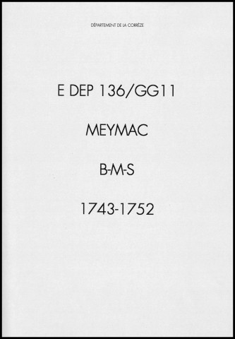 Baptêmes, mariages, sépultures (1743-1752)