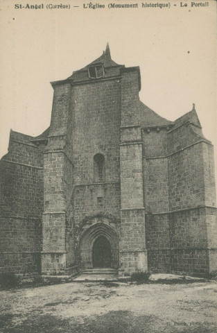 Saint-Angel : "Saint-Angel (Corrèze) - L'église (monument historique) - Le portail".