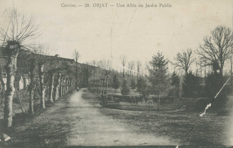 Objat : "Corrèze . - 20. Objat - Une allée du jardin public".