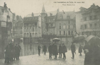 Tulle : "Les inondations de Tulle, 24 mars 1912 - Place Emile-Zola".