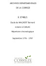 Répertoire chronologique : septembre 1776-juin 1806