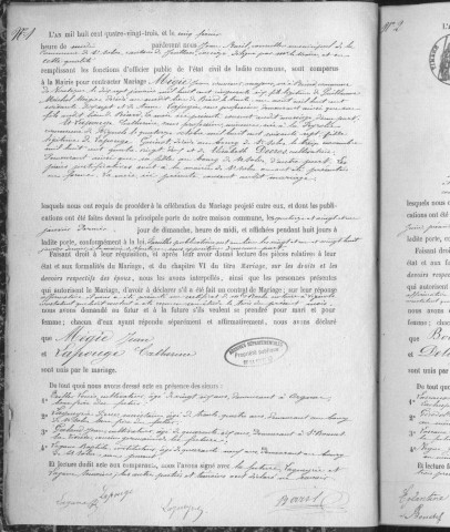 Mariages (1883-1902)