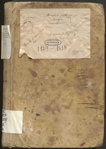 Délibérations du conseil municipal. 21 mars 1809-1er novembre 1815