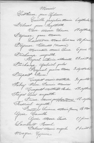 Tables décennales des mariages (1913-1922)