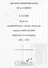 Répertoire chronologique : 11 mars 1852-19 septembre 1875